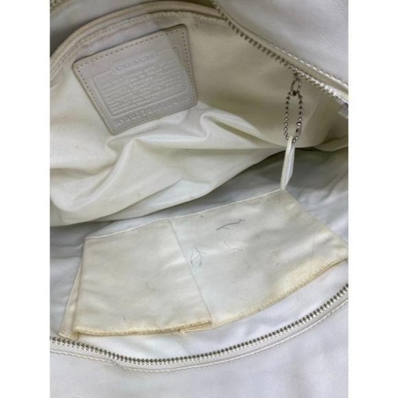 COACH XL White Leather Shopping Tote Bag - Picture 8 of 8